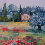 paysage aux coquelicots